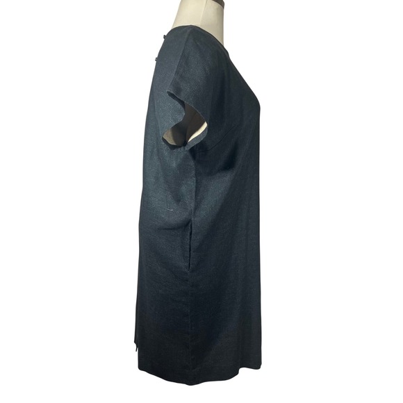 La Garconne Moderne Women's M Portrait Dress Linen Blend Charcoal Gray - Picture 5 of 11